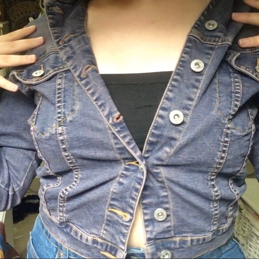 ✨SALE Y2K VINTAGE BUFFALO DAVID BITTON PURPLE DENIM JEAN JACKET BUTTON UP - Picture 4 of 4